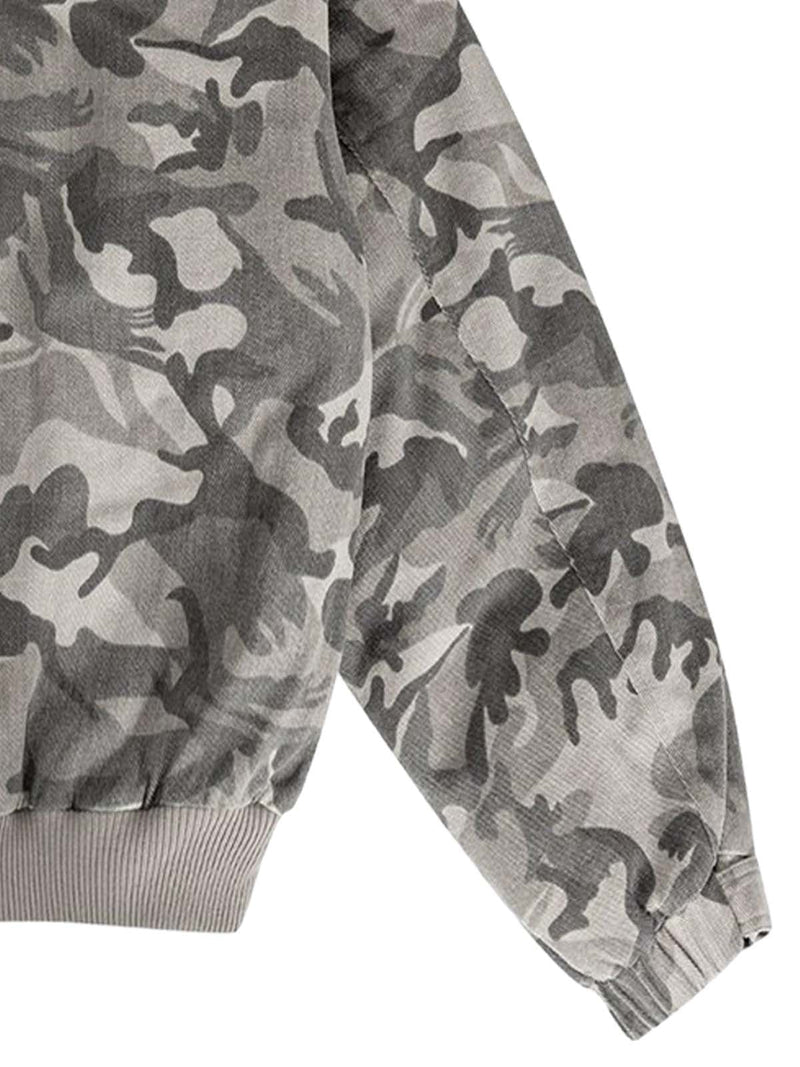 Camouflage Hooded Bomber Jacket