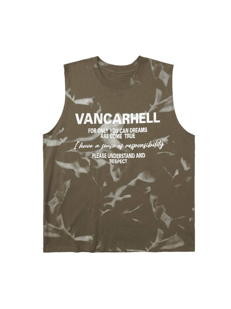 American Street Style Letter Print Vest