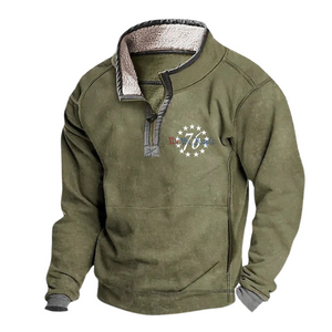 76 Lässiges Fleece-Sweatshirt mit Stehkragen