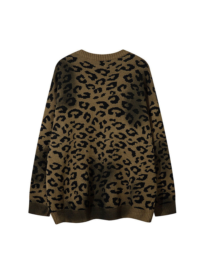 Tie-dye Cheetah Jacquard Sweater