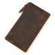 Cartera larga vintage de piel de Caballo Loco con cremallera de gran capacidad para hombre 