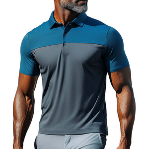 Men's Patchwork Breathable Quick-drying Sports Polo Shirt