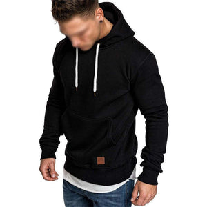 Men's Casual Solid Color Long Sleeve Hooded Sweatshirt