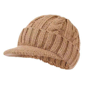 Men's Retro Twisted Short Brim Knitted Hat