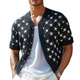 Camisa de punto de manga corta con jacquard de estrellas para hombre