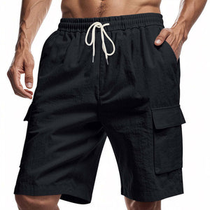 Men's Casual Solid Color Elastic Work Shorts
