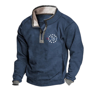 76 Lässiges Fleece-Sweatshirt mit Stehkragen