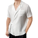 Camisa informal de manga corta con solapa y pliegues para hombre, de moda de primavera y verano