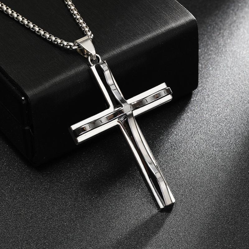 Vintage Casual Wave Cross Necklace