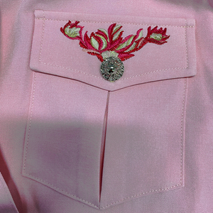 Camisa de manga larga bordada estilo retro occidental americano para hombre