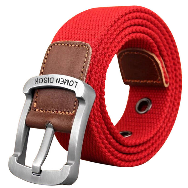 Men's Pin Buckle Alloy Canvas Belt