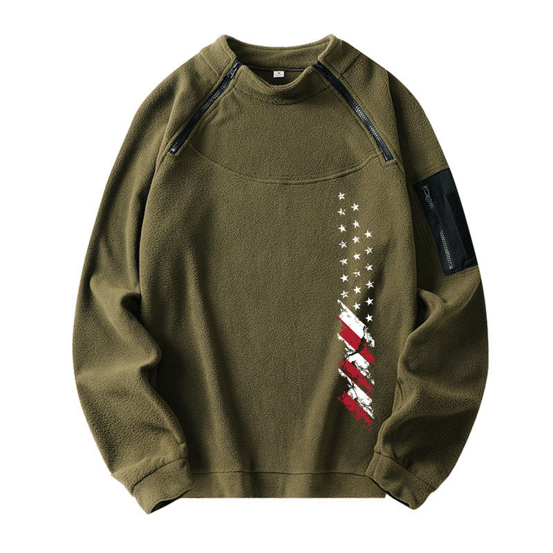 USA FLAG STAND UP COLLAR TACTICAL MEN'S HOODIE