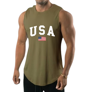 CAMISETA SIN MANGAS ESENCIAL CON BANDERA DE EE. UU. QUE ABSORBE LA HUMEDAD