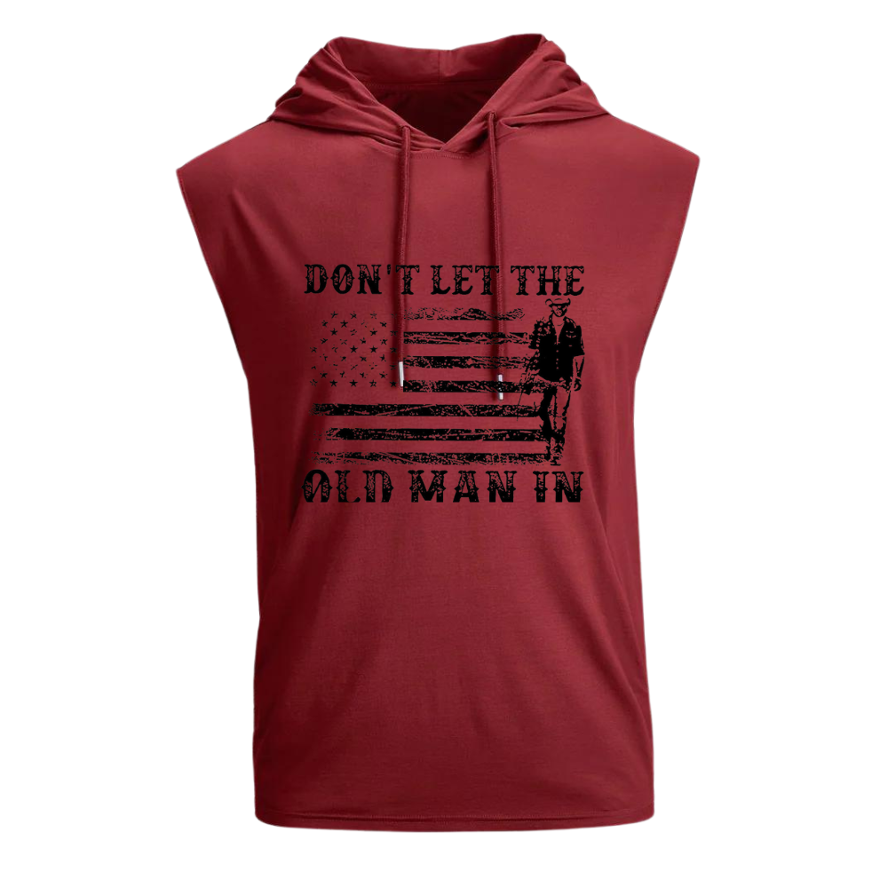 100% Cotton Don't let the old man in HOODED TANK