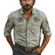Men's Casual Embroidered Lapel Long Sleeve Shirt