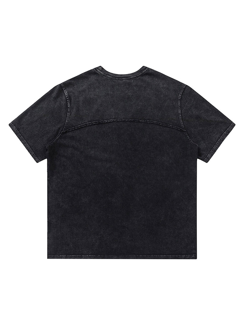 Split Raw Edge Short Sleeve T-shirt