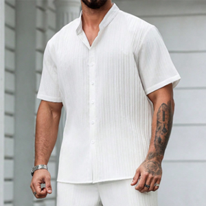Men's Spring Summer Fashion Casual Cool Short Sleeve Shirt Style Long Set