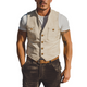 Chaleco de gamuza multibolsillos estilo retro occidental de primavera para hombre