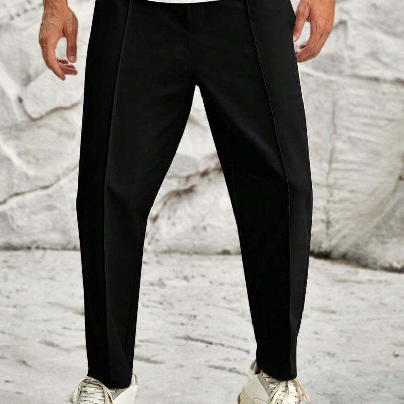 Men's Solid Color Casual Elastic Waist Pants