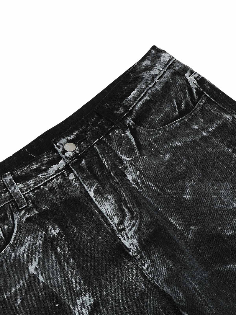 Street Batik Deconstructed Split Jeans