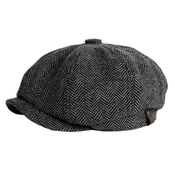 Men's Vintage Herringbone Woolen Beret