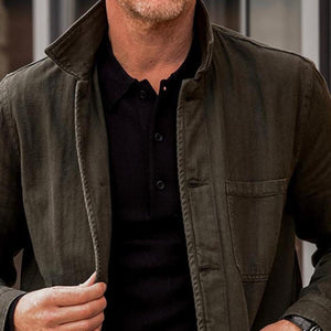 Lässige Vintage-Jacke mit gewaschenem Revers für Herren