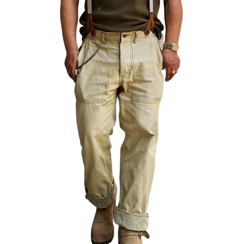 Pantalones cargo caqui vintage para hombre