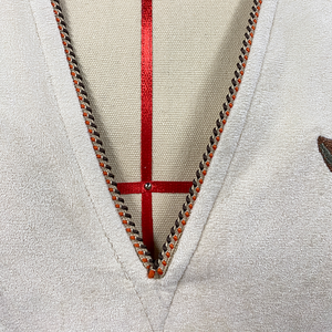 Camiseta sin mangas con cuello en V profundo, gamuza bordada, estilo vaquero del oeste americano para hombre