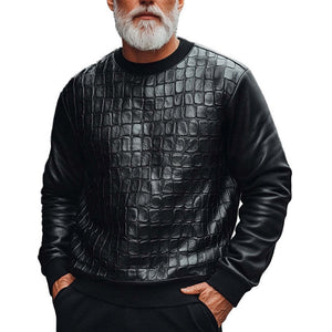 Sudadera de piel de cocodrilo negra para hombre
