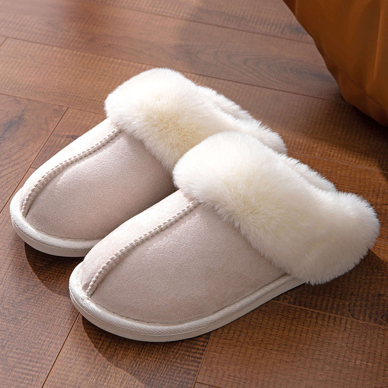 MEN&Women's Plush Warm Thick-soled Non-slip Thickened Cotton Slippers Loafers