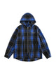 Plaid Brushed Cardigan Hooded Shirt