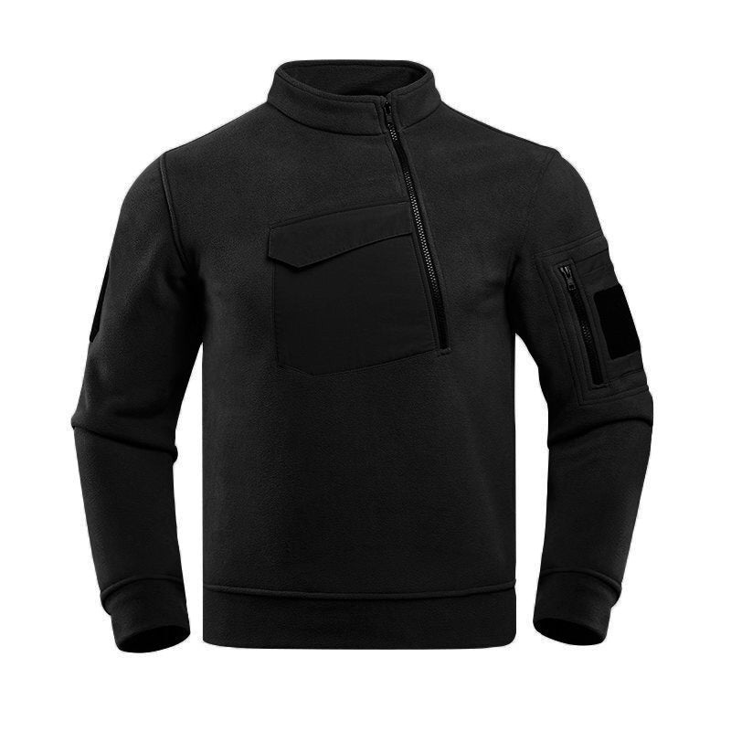 TACTICAL FLEECE JACKET FOR AUTUMN AND WINTER OUTDOOR MEN WITH THICK FLEECE PULLOVER AND WARM TOP, FLEECE JACKET