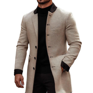 Chaqueta de traje de largo medio con bloques de color para hombre