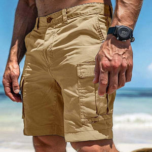 Einfarbige Cargo-Shorts mit mehreren Taschen für Herren