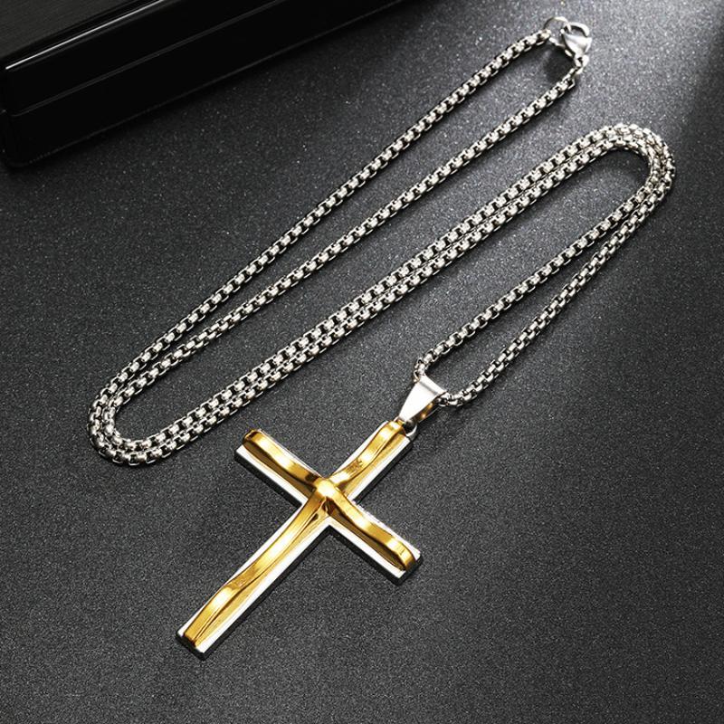 Vintage Casual Wave Cross Necklace