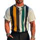 Camiseta de manga corta con cuello redondo y estampado de rayas para hombre