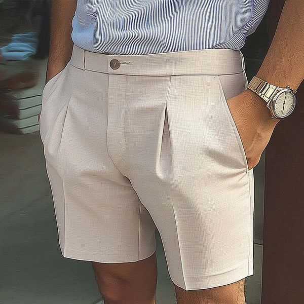 Pantalones cortos casuales retro de lino para hombre
