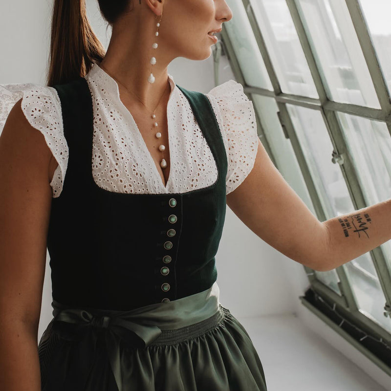 Oktoberfest Dark Green Velvet Dirndl