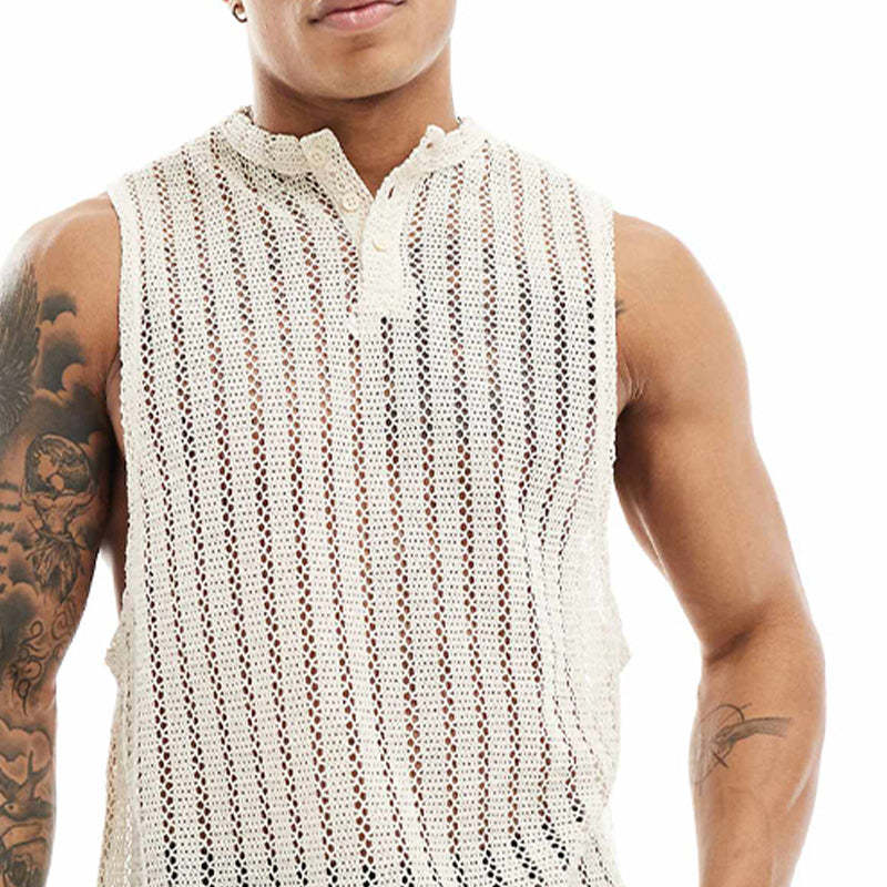 Ärmelloses Tanktop für Herren mit Strandstrickpullover