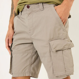 Pantalones cortos cargo holgados, informales, cómodos y de algodón lavado con múltiples bolsillos para hombre