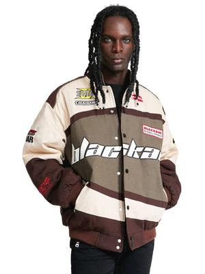 Chaqueta de carreras acolchada de estilo retro 