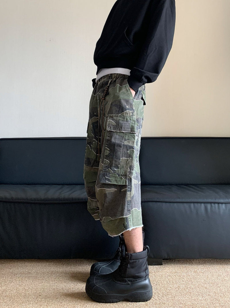 Retro Camouflage Workwear Baggy Jorts