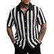 Camisa de punto de manga corta a rayas para hombre