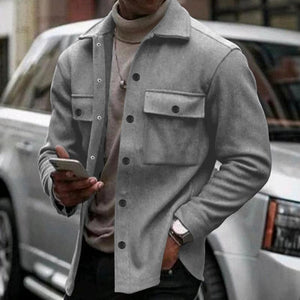 Men's Solid Color Lapel Single Breasted Jacket