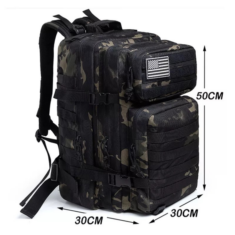 USA flag printing Outdoor 3P multi-functional 45L large-capacity tactical backpack camouflage field waterproof sports mountaineering backpack