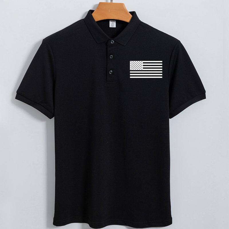 USA Flag Men's Outdoor SUN Protection QUICK DRY POLO (UPF40+)