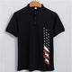 USA Flag Print Men's Outdoor SUN Protection QUICK DRY POLO (UPF40+)