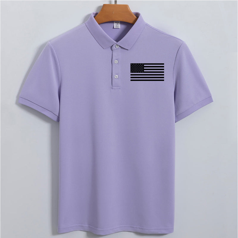 USA Flag Men's Outdoor SUN Protection QUICK DRY POLO (UPF40+)