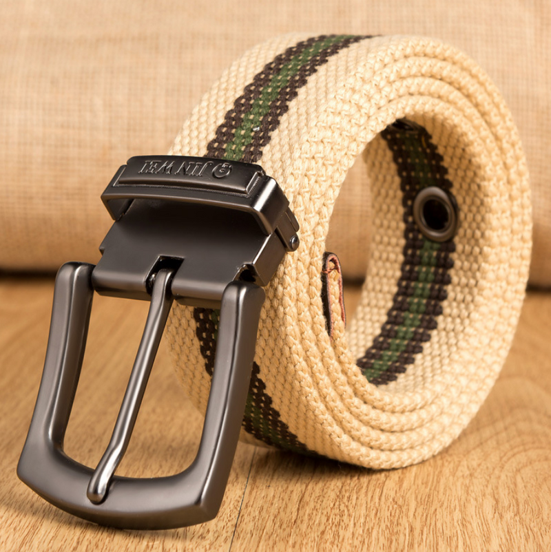 Men's Extended Outdoor Pin Buckle Padded Canvas Belt