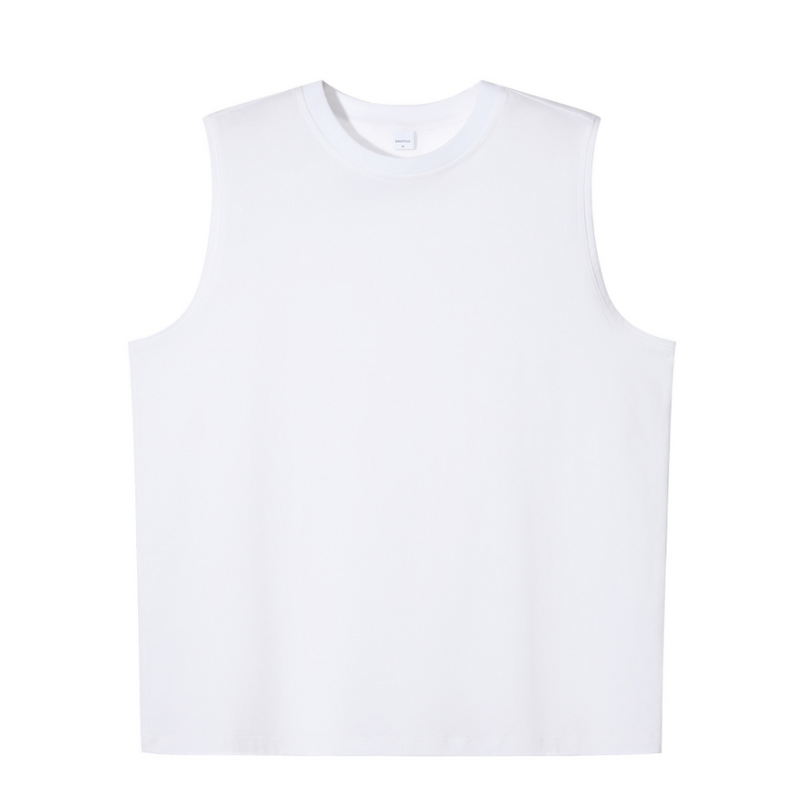 Men's pure cotton round neck vest